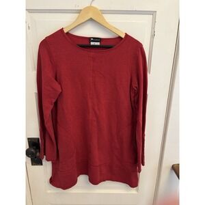 Phoenix Vintage Women's Red Tunic Lagenlook Cotton Pockets US Made Size Medium‎